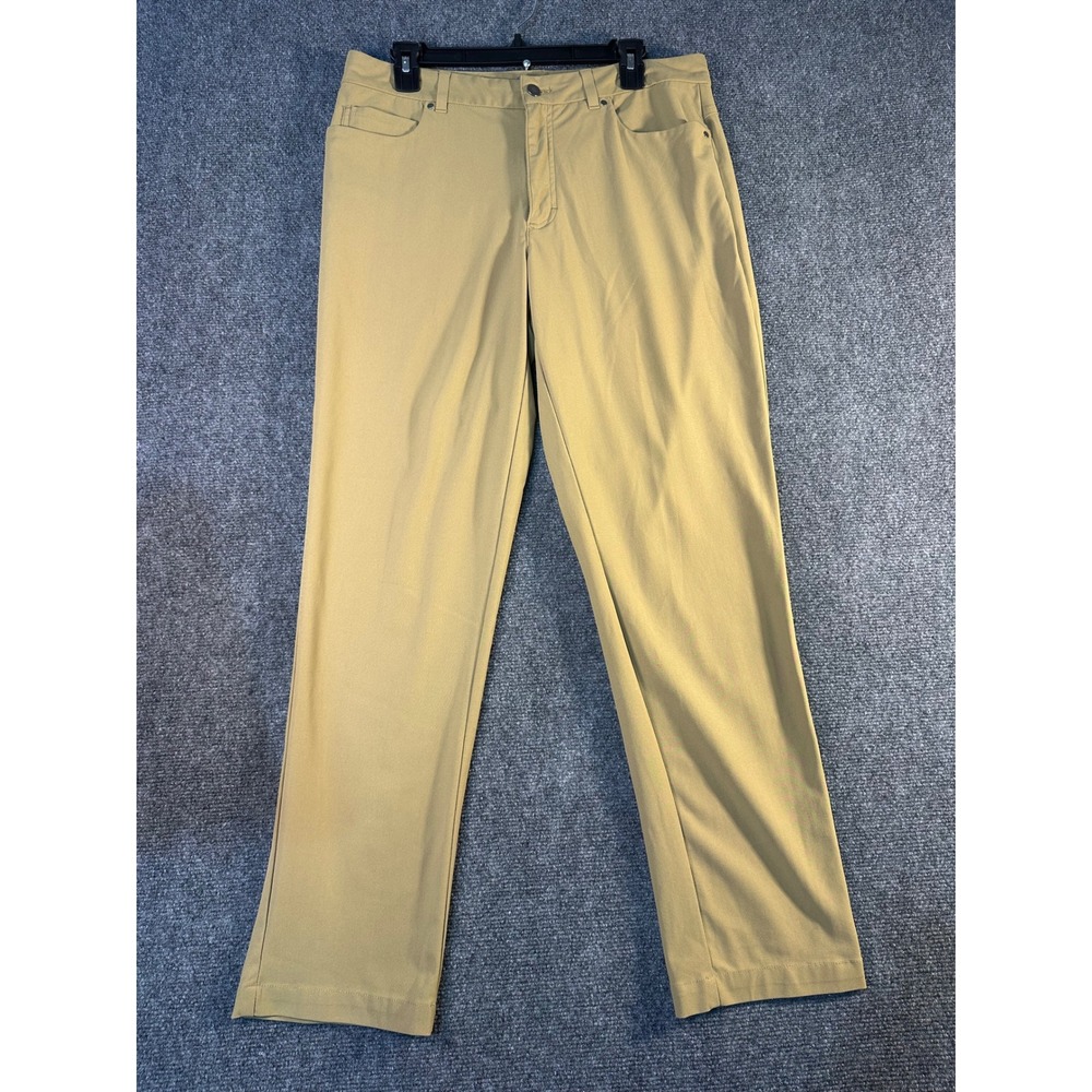 VRST Mens Limitless 5-Pocket Slim Fit Pants Tan Khaki 34x32 Tech Stretch Golf